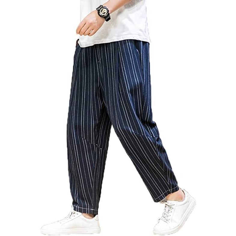 サルエルパンツ メンズ 袴パンツ 9分丈 夏 ファッション ゆったり カジュアル 無地 調整紐 大きいサイズ 春夏 アラジン(s2107243148)