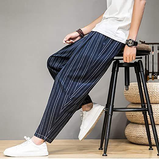 サルエルパンツ メンズ 袴パンツ 9分丈 夏 ファッション ゆったり カジュアル 無地 調整紐 大きいサイズ 春夏 アラジン(s2107243148)