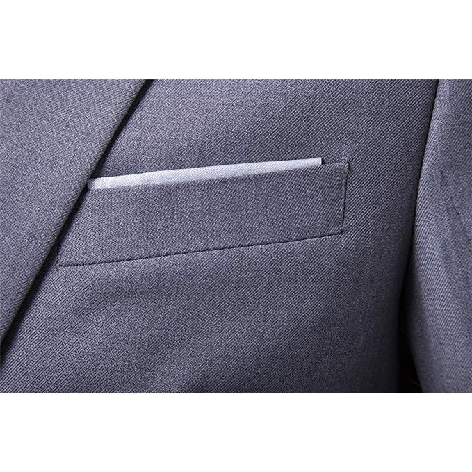 メンズスーツ スリムフィット スーツ ワンボタン ブレザー ビジネス ウェディング ドレス ジャケット ベスト パンツ スー(s2107250259) | ブランド登録なし | 04