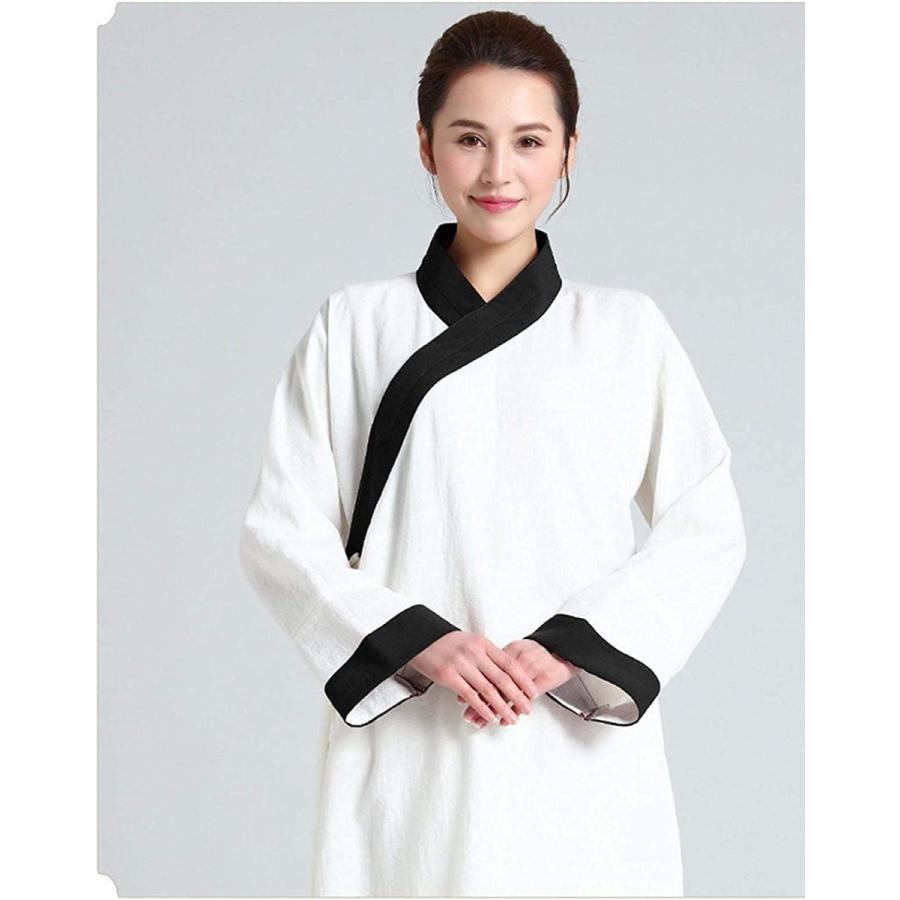 芸能人愛用 レディース太極拳服中国カンフー服カンフー太極拳禅瞑想武術詠春拳のための綿とリネンの武術ユニフォーム 色 白大 S トップス Opak Com Tr