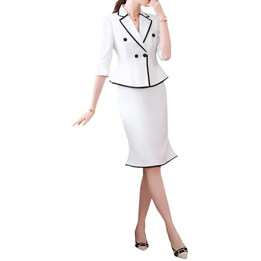 春夏 洋服 スーツ 7分袖 ストライプ スカートスーツ レディース おしゃれ 上下 セット オフィス ビジネススーツ エレガ Sd Sd ストーンオークガーデン 通販 Yahoo ショッピング