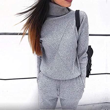 開店記念セール Xleve 冬ニットトラックスーツタートルネックスウェットカジュアルスーツ女性服2ピースセットニットパンツスポーツスーツ女性 Sd サロペット オーバーオール サイズ S Michiganestateplanning Com