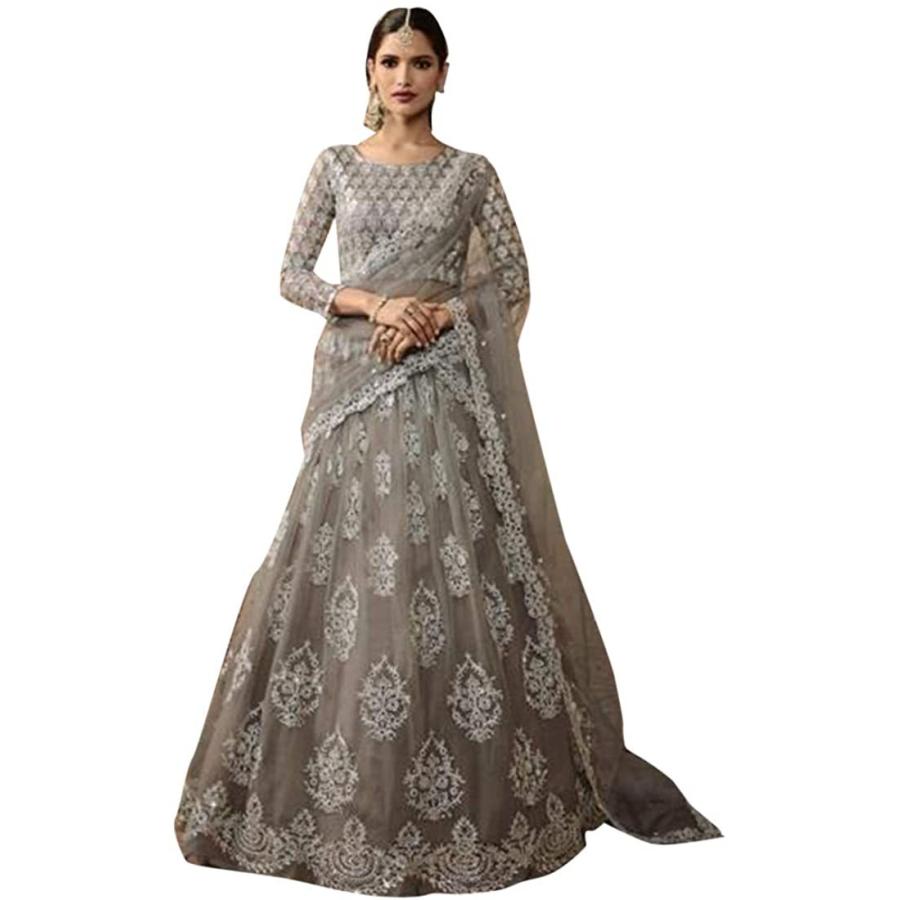SHRI BALAJI 8712 Hit Indian Latest Grey Net Lehenga Choli Heav(sd09906)