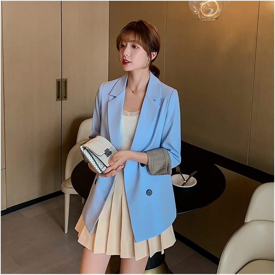 女性ブレザー秋カジュアルダブルボタンポケットジャケット女性レトロスーツ Color Sky Blue Size Sd Sd ストーンオークガーデン 通販 Yahoo ショッピング