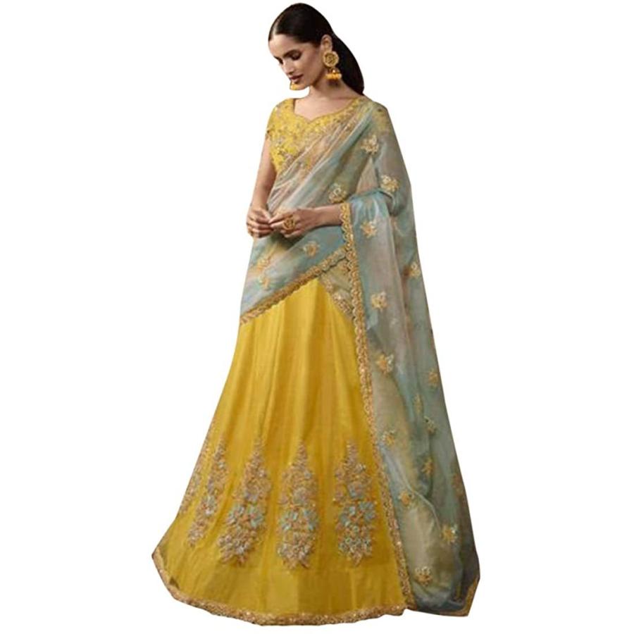 SHRI BALAJI 8712 Hit Indian Latest Yellow Net Lehenga Choli He(sd13543)