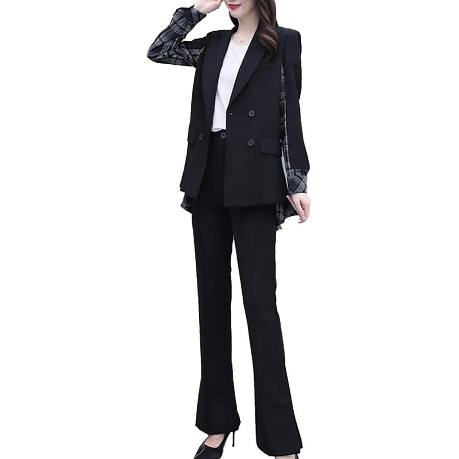 スーツ レディース ラッパズボン セットアップ 2点セット チェック柄 ジャケット ロングパンツ 春 パンツスーツ 上品 通 Sd Sd ストーンオークガーデン 通販 Yahoo ショッピング