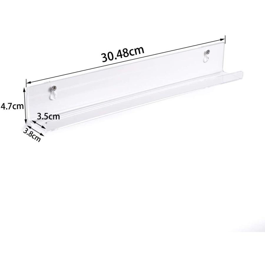 NIUBEE 透明 レコードラック アクリル製 レコード壁掛け棚 「2個セット