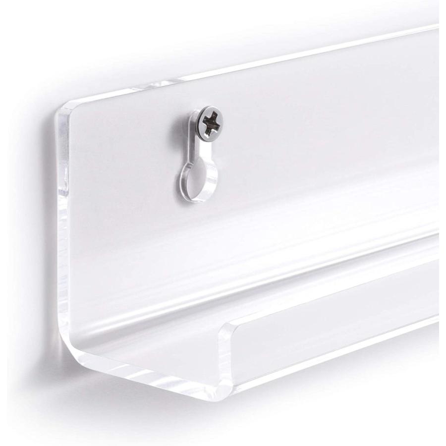 NIUBEE 透明 レコードラック アクリル製 レコード壁掛け棚 「2個セット