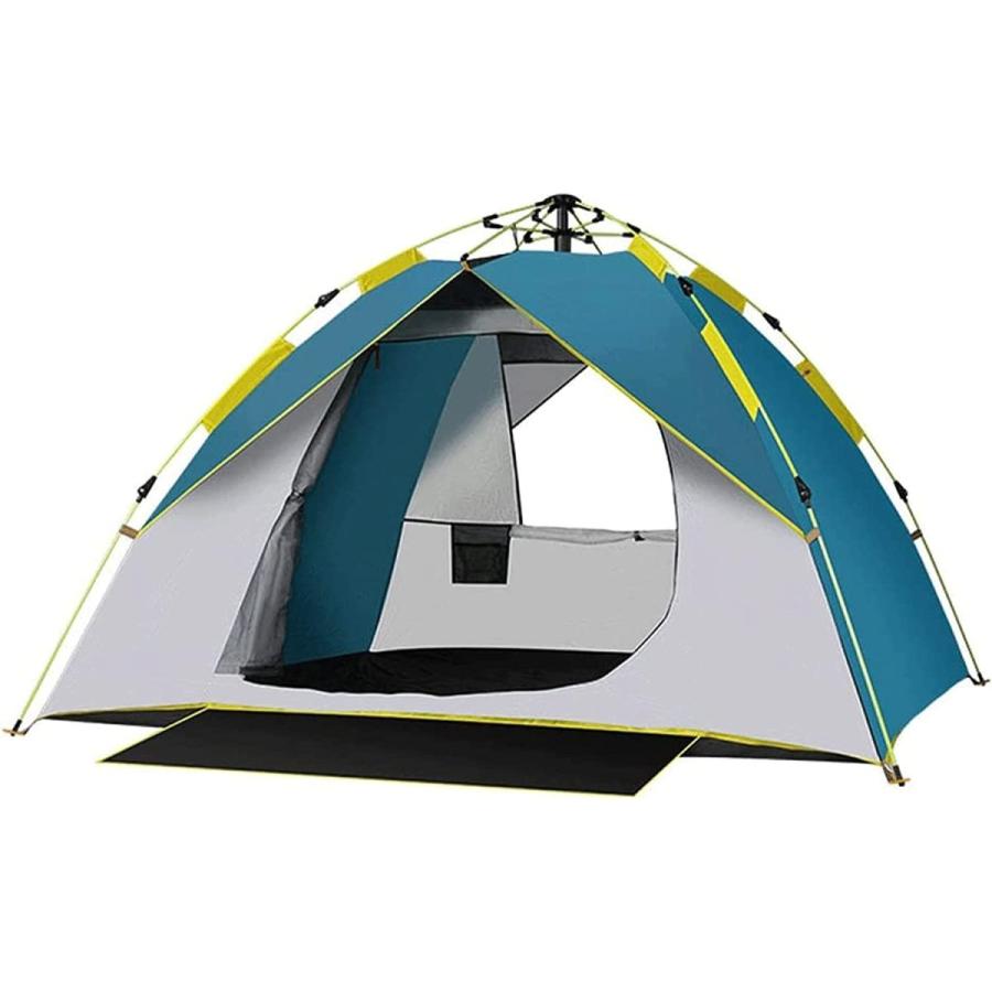 テント 自動テント、2?3人用の2層キャンプテント、両開きドア構造