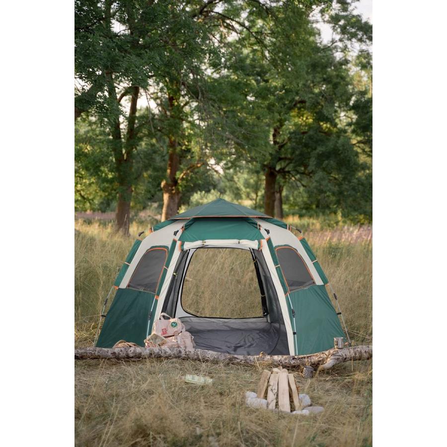 Shinyever テント ワンタッチテント 4人〜5人用 簡易テント 二重層 キャンプテント折りたたみ ワンタッチ キャン(tw241)