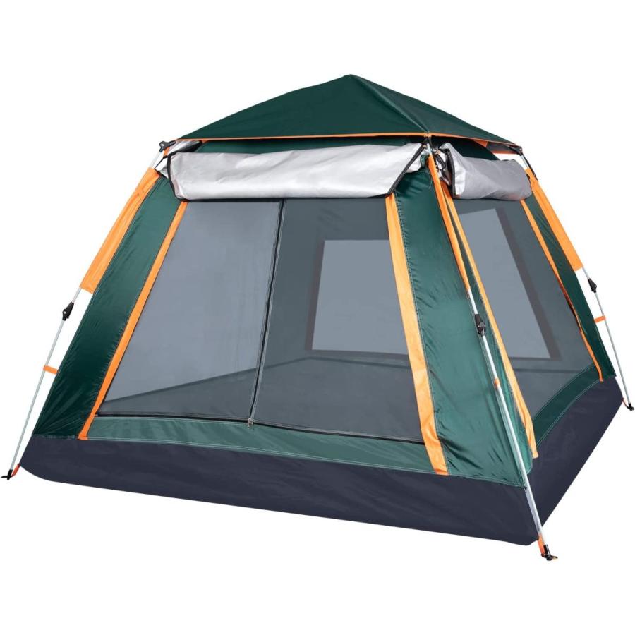キャンプ テント 前室付き ワンタッチ 4人用 簡単設営 二重層