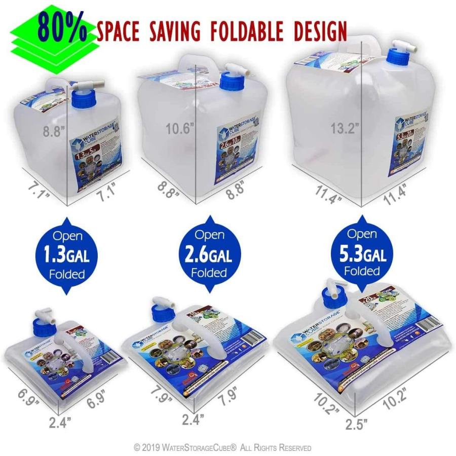 WaterStorageCube 3パック 5パック コンボバンドル 折りたたみ式キューブ&プレミアム折りたたみ式ウォーター(ua256)_6