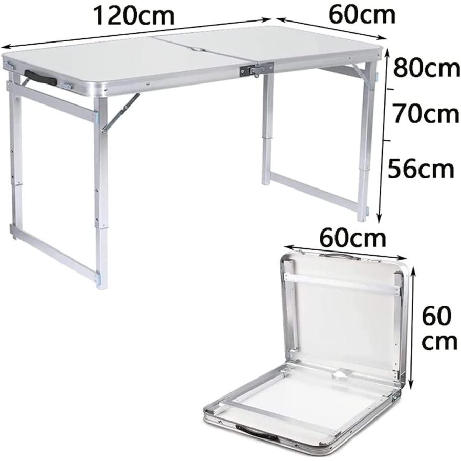 sumunior テーブル 折りたたみ アウトドア キャンプ 120×60×(57/70/80)cm キャンプ3段 自由に高(uc063)の画像