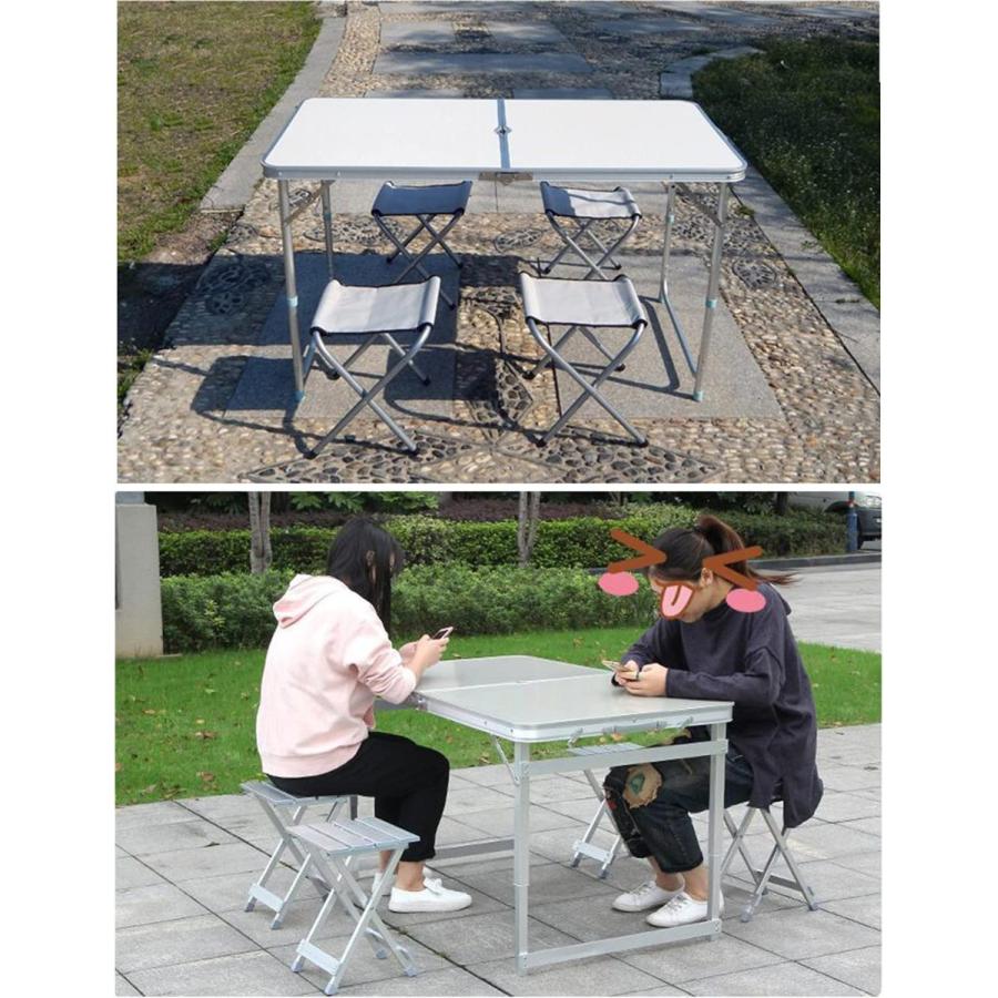 sumunior テーブル 折りたたみ アウトドア キャンプ 120×60×(57/70/80)cm キャンプ3段 自由に高(uc063)の画像