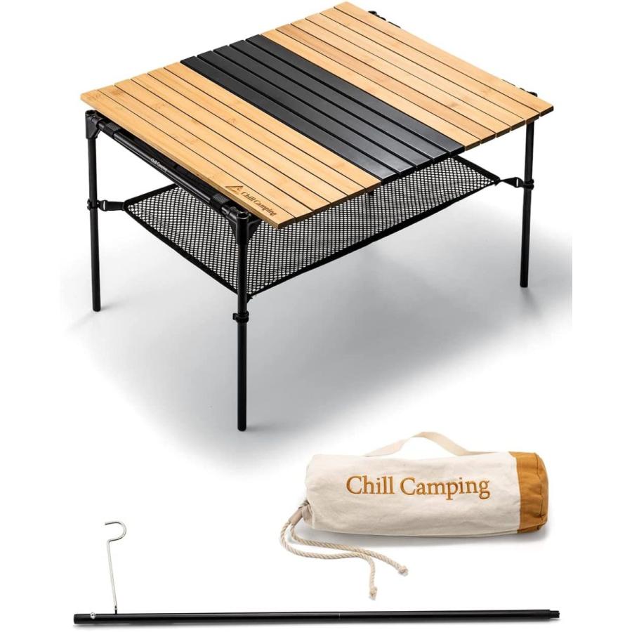 ChillCamping(チルキャンピング) ウッドロール テーブル キャンプ アウトドア コンパクト 木製 (ランタンポー(uc074)