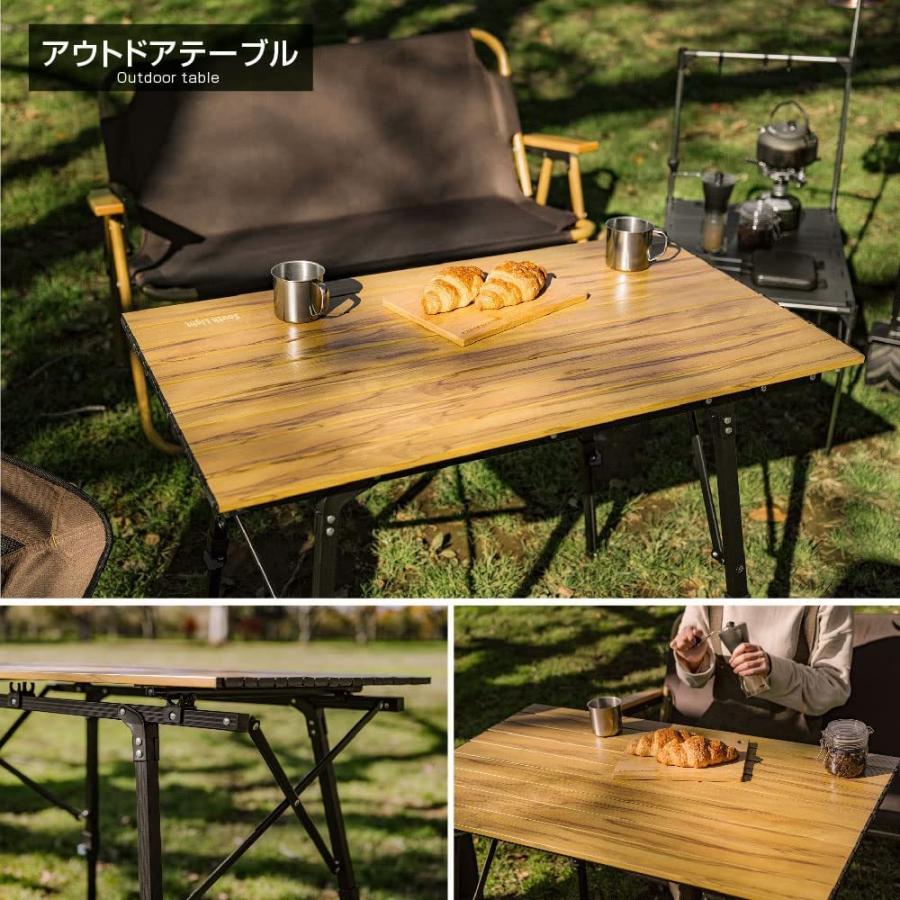 movement store アウトドアテーブル キャンプ 折りたたみ 組み立て 軽量 bbq ロースタイル すのこ 幅90(uc208)の画像