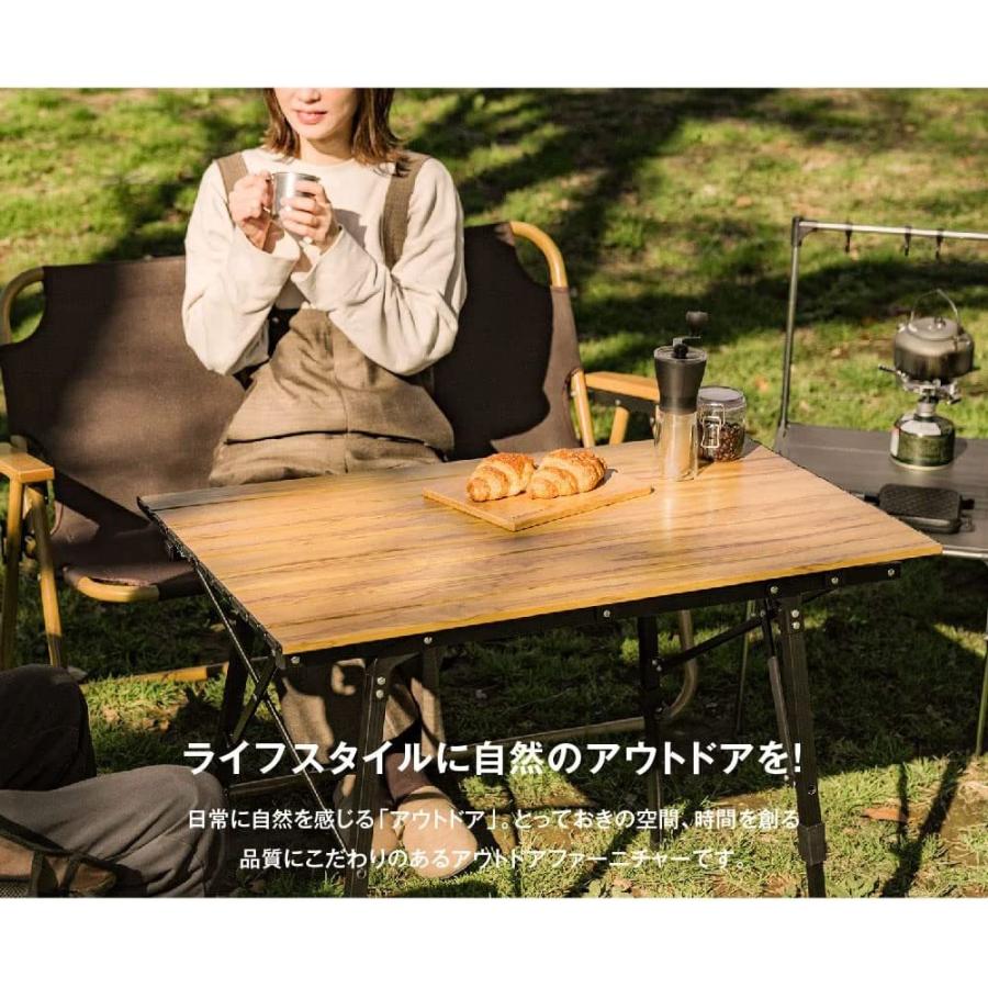 movement store アウトドアテーブル キャンプ 折りたたみ 組み立て 軽量 bbq ロースタイル すのこ 幅90(uc208)の画像
