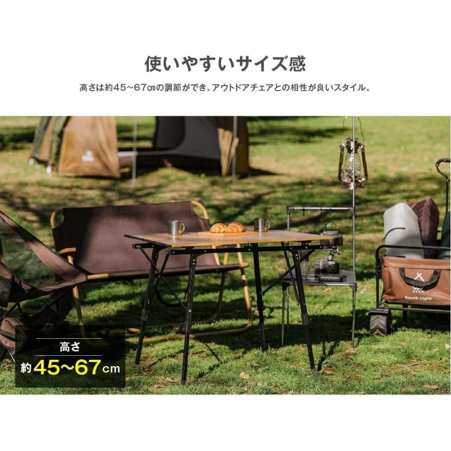 movement store アウトドアテーブル キャンプ 折りたたみ 組み立て 軽量 bbq ロースタイル すのこ 幅90(uc208)の画像