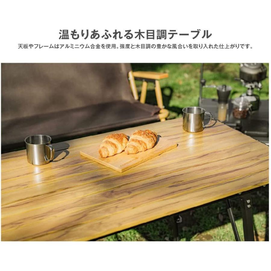 movement store アウトドアテーブル キャンプ 折りたたみ 組み立て 軽量 bbq ロースタイル すのこ 幅90(uc369)の画像