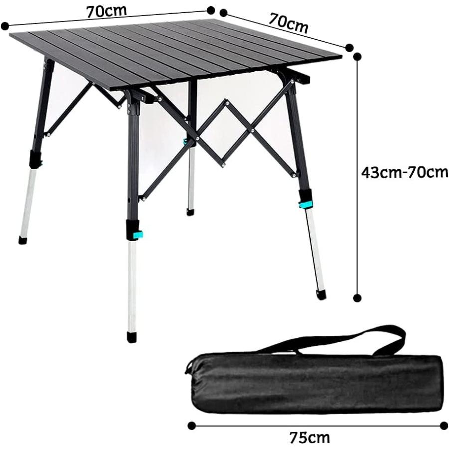 CUGBO アウトドアテーブル 折りたたみ キャンプテーブル アルミ ロール