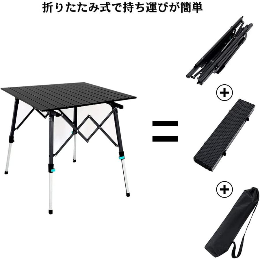 CUGBO アウトドアテーブル 折りたたみ キャンプテーブル アルミ ロール 