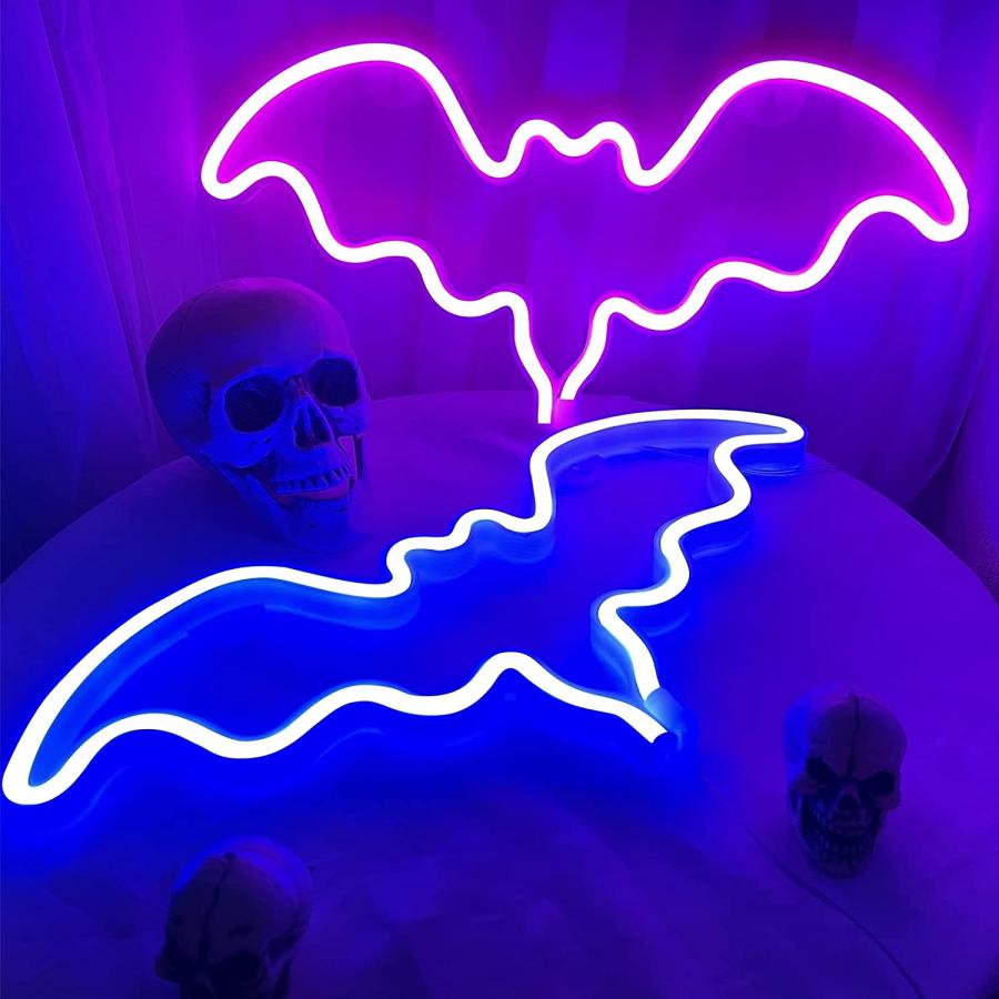 TURNMEON ハロウィン バットライト ネオンサイン バッテリーまたはUSB駆動 ハロウィンデコレーション ハンギングL(va030)_5
