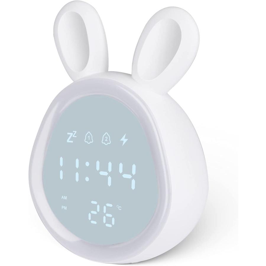 Natsumi 目覚まし時計 ウサギ型 ナイトライト 常夜灯 温度/年月日/12H