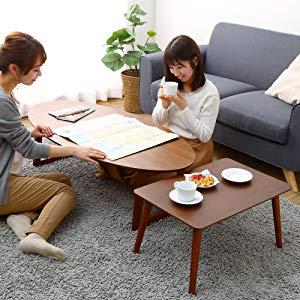 アイリスプラザ テーブル 折りたたみ ウォルナット 幅60×奥行40×高さ