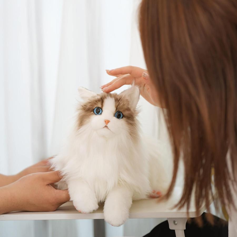 猫 ぬいぐるみ リアル手作ぬいぐるみ本物のサイズは、猫好き、お年寄りへのプレゼントです母の日プレゼント(wg023)_2