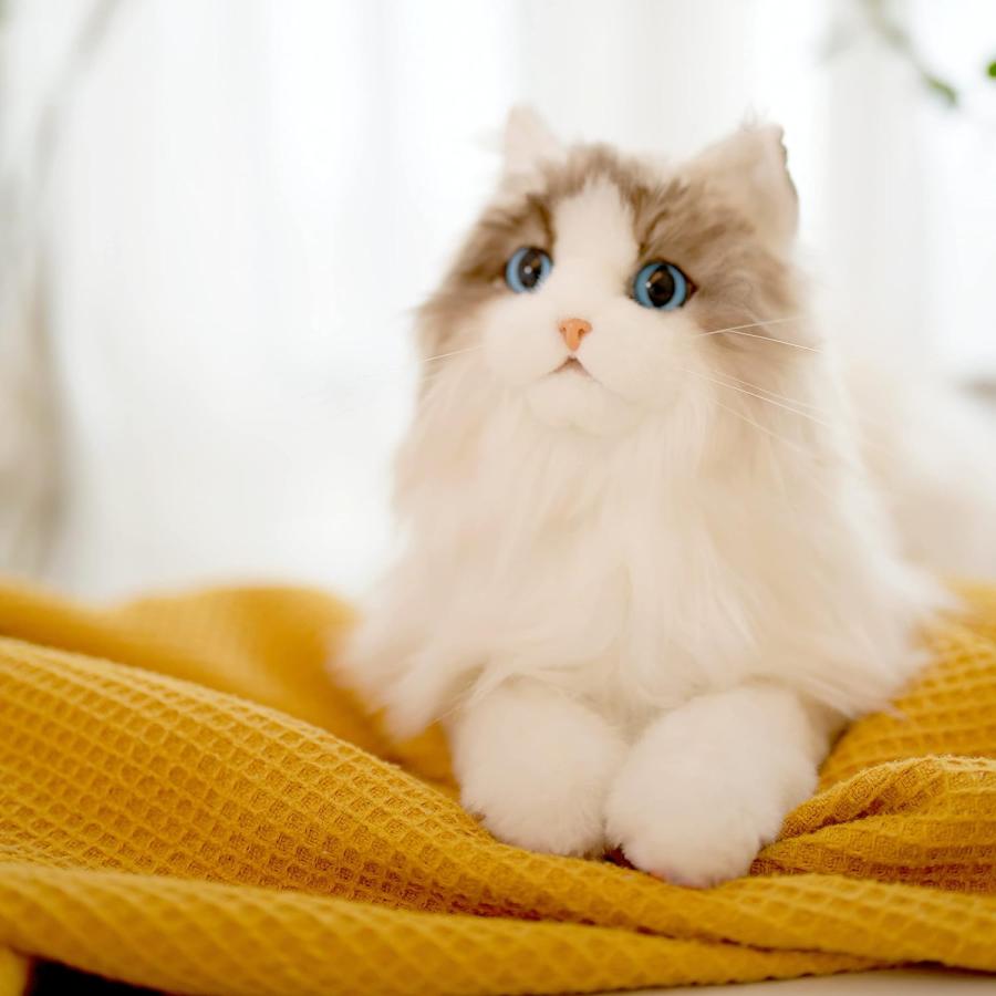猫 ぬいぐるみ リアル手作ぬいぐるみ本物のサイズは、猫好き、お年寄りへのプレゼントです母の日プレゼント(wg023)_3