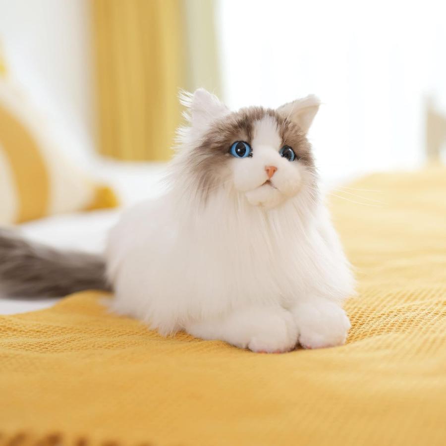 猫 ぬいぐるみ リアル手作ぬいぐるみ本物のサイズは、猫好き、お年寄りへのプレゼントです母の日プレゼント(wg023)_4