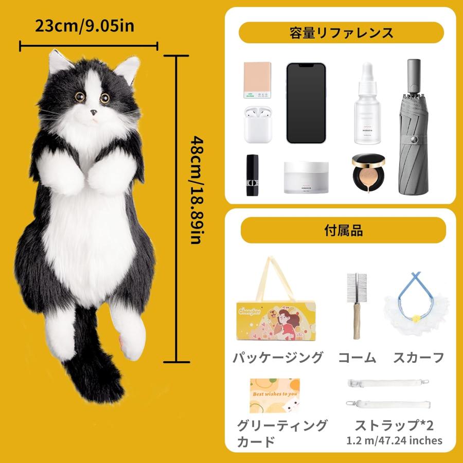 猫 ぬいぐるみ リアル手作ぬいぐるみ本物のサイズは、猫好き、お年寄りへのプレゼントです母の日プレゼント(wg023)_5