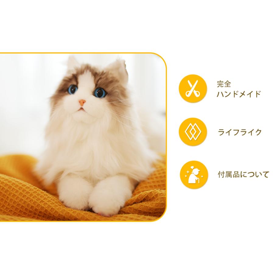 猫 ぬいぐるみ リアル手作ぬいぐるみ本物のサイズは、猫好き、お年寄りへのプレゼントです母の日プレゼント(wg023)_7