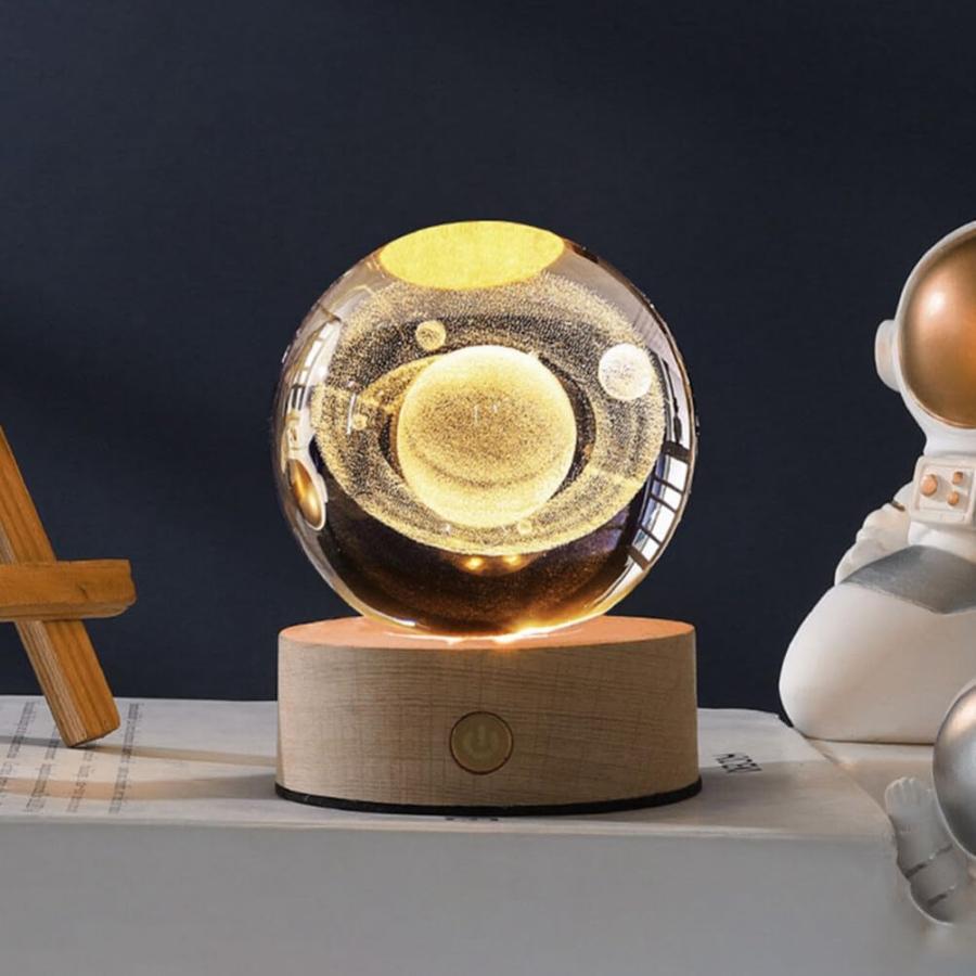 ナイトライト 星 星空 土星ライト 星空ランプ 3d プラネタリウム 水晶