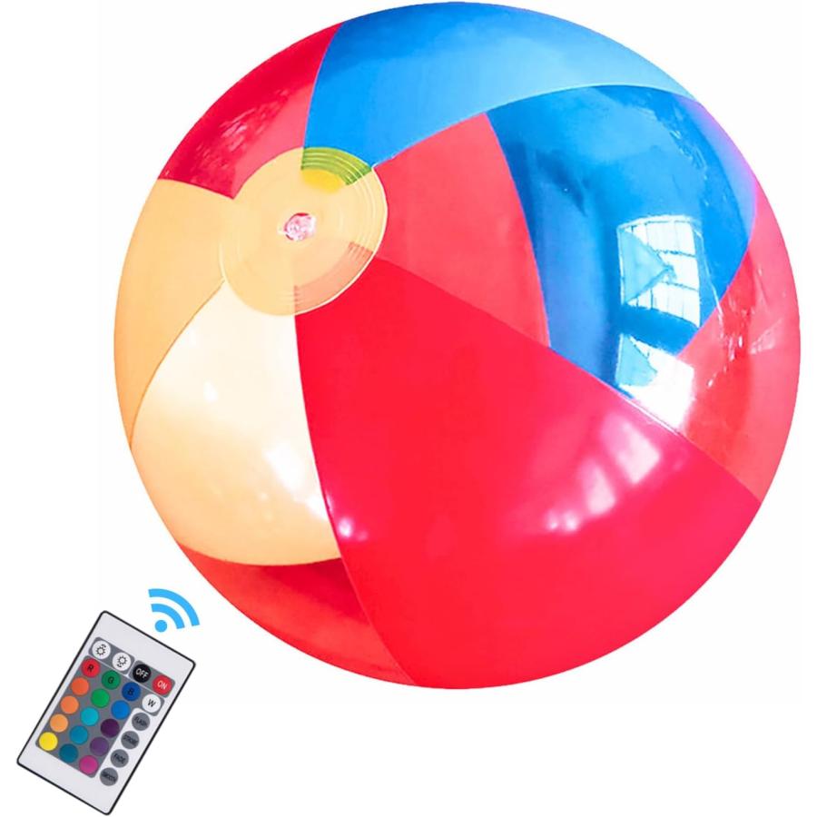 ビーチボール 40cm 光るビーチボール 16色 リモコン制御 水遊び プールボール ビーチおもちゃ プール/海/水浴/パー(wr001