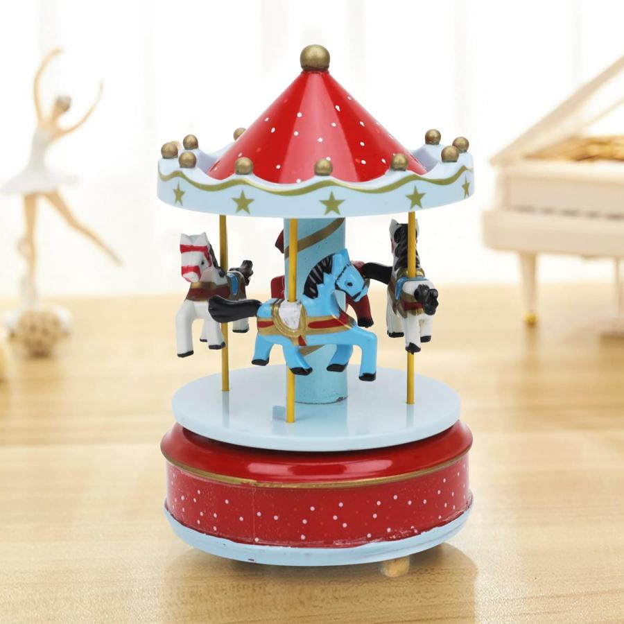トロイの木馬オルゴール 置物 Amazon | オルゴール 木製 メリーゴーランド 回転木馬 可愛い