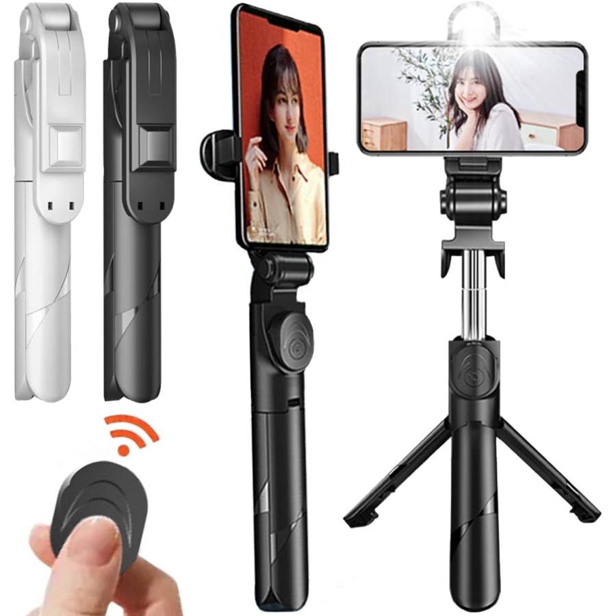 自撮り棒 三脚付き セルカ棒 Bluetooth リモコン付き 最大アーム長