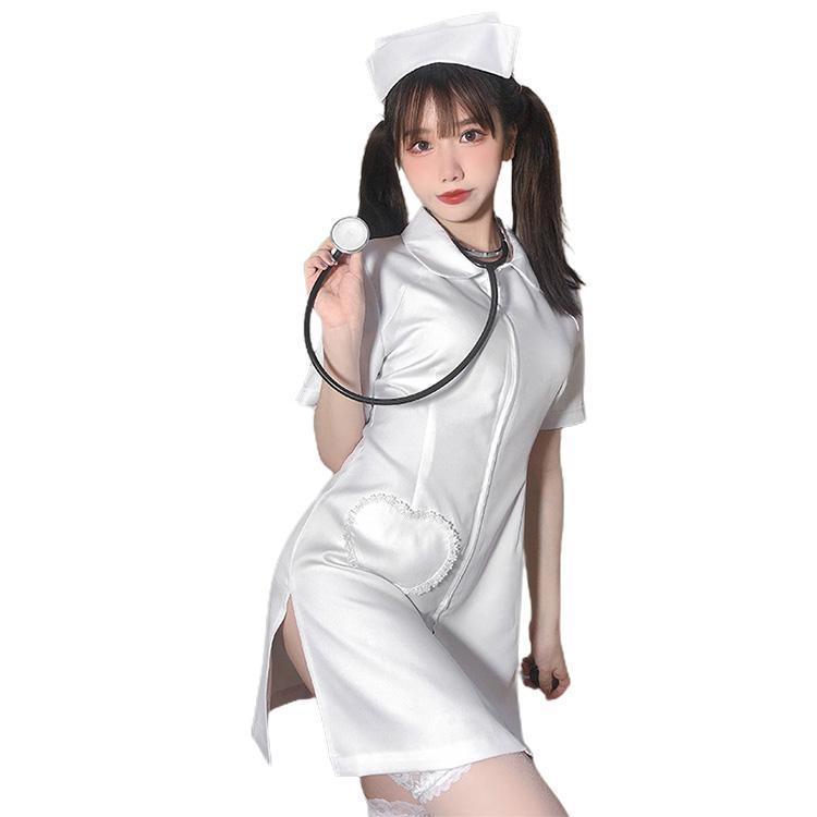 ハロウィン 衣装 コスプレ コスチューム コスプレ衣装 制服 ナース ナース服 仮装 ワンピース 大人 ドクターナース 女医 看護婦 : 暁 ...