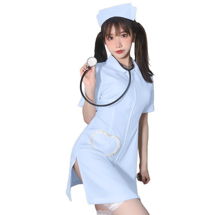 ハロウィン 衣装 コスプレ コスチューム コスプレ衣装 制服 ナース ナース服 仮装 ワンピース 大人 ドクターナース 女医 看護婦 : 暁 ...
