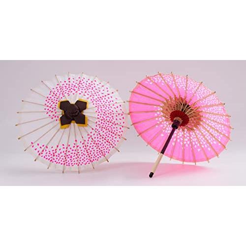 聞琳竹細工屋（BENLENTAKIZAYIKUYA)ミニ和傘セット 紫桜＆赤桜 番傘 