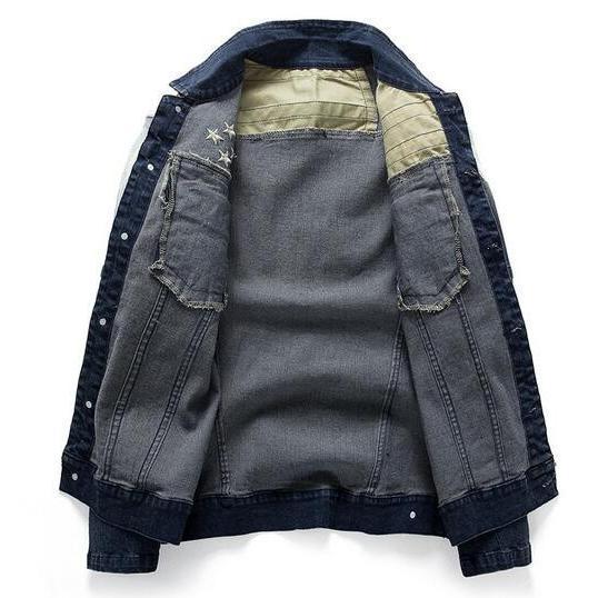 LOVE MOSCHINO モスキーノ 星条旗柄 Gジャン ブラック グレー 