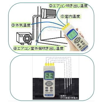 グット電機製　温度計セット サトテック 4chデータロガー温度計 TM-947SD J（K熱電対素線