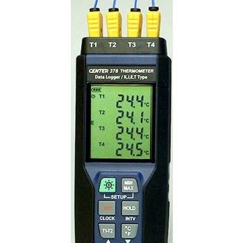 サトテック 4chデータロガー温度計 CENTER378（K熱素線センサ2本つき