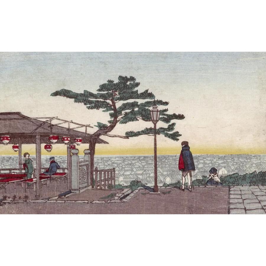 井上安治 東京真画名所図解 愛宕山(1881-1889頃) 壁紙アート : 壁紙