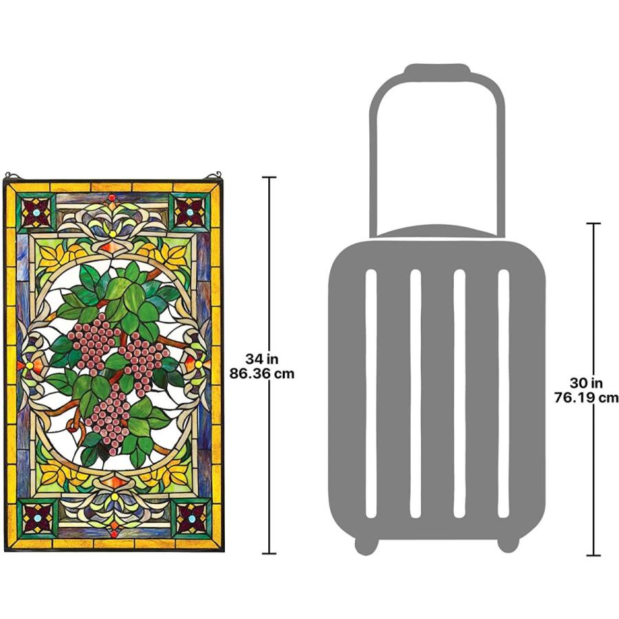 【超美品】 ステンドグラスパネル フルーツオブザバイン ブドウ ステンドグラス ウィンドウハンギング ウィンドウトリートメント並行輸入品 【SK1594185259】(57543円)