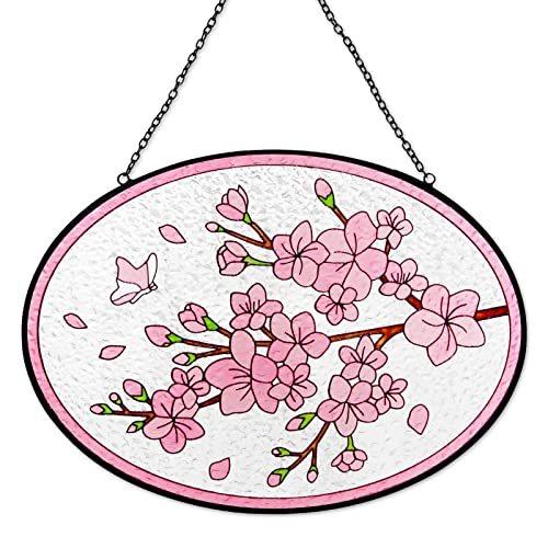 桜 ステンドグラス サンキャッチャー 桜 花 窓 吊り下げ式 春 壁 ホーム装飾 カラフルなガラスオーナメント 花びら 蝶 彼女 母 祖母 ガールフレ Vdlisc0yxa Hhbmhof Com