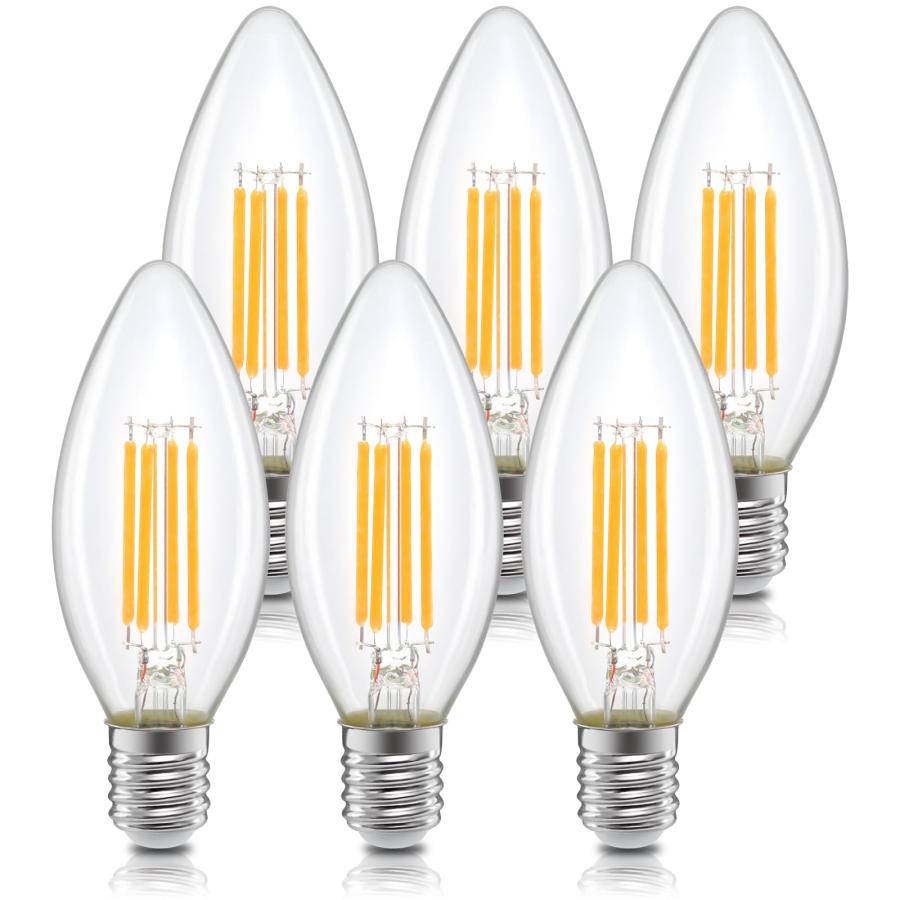 Tengyuan LED電球 シャンデリア電球 E17 60W形相当 6W C35 電球色2700K