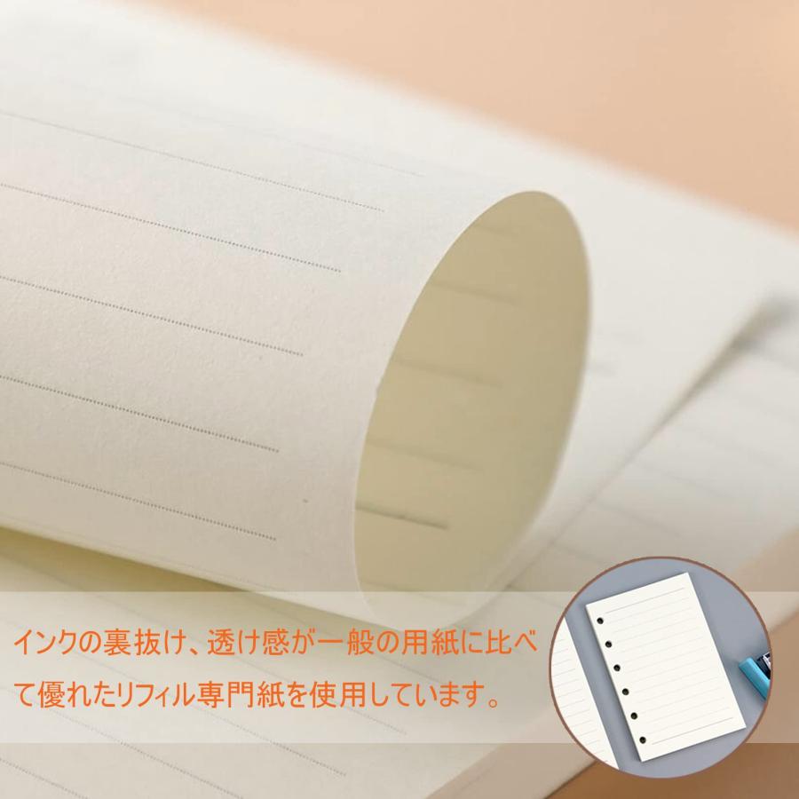 手帳リフィル ミニ6穴 横罫 A7 4冊セット 180枚 6穴 DY.2ten システム