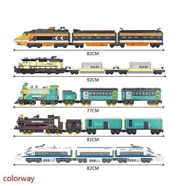 LEGO レゴ互換品 ブロック 電車 列車 鉄道車両 動く 車おもちゃ 循環式レール トレイン レール 駆動付き 男の子 6-7-8-9歳 誕生日_1