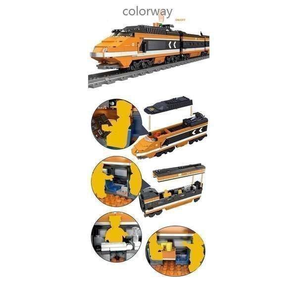 LEGO レゴ互換品 ブロック 電車 列車 鉄道車両 動く 車おもちゃ 循環式レール トレイン レール 駆動付き 男の子 6-7-8-9歳 誕生日_2